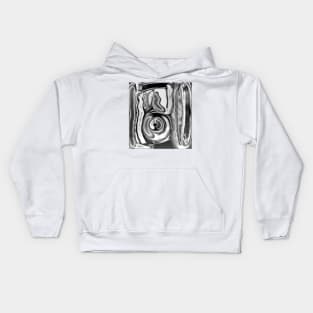 gray and black tangle shapes with different color styles and themes. Kids Hoodie